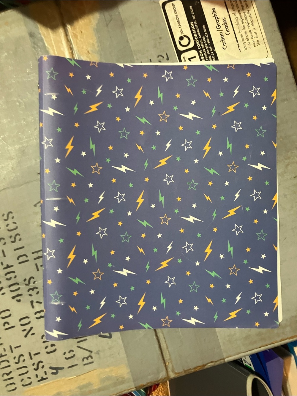 Purple Star & Lightning Pattern Notebook - Picture 1 of 2
